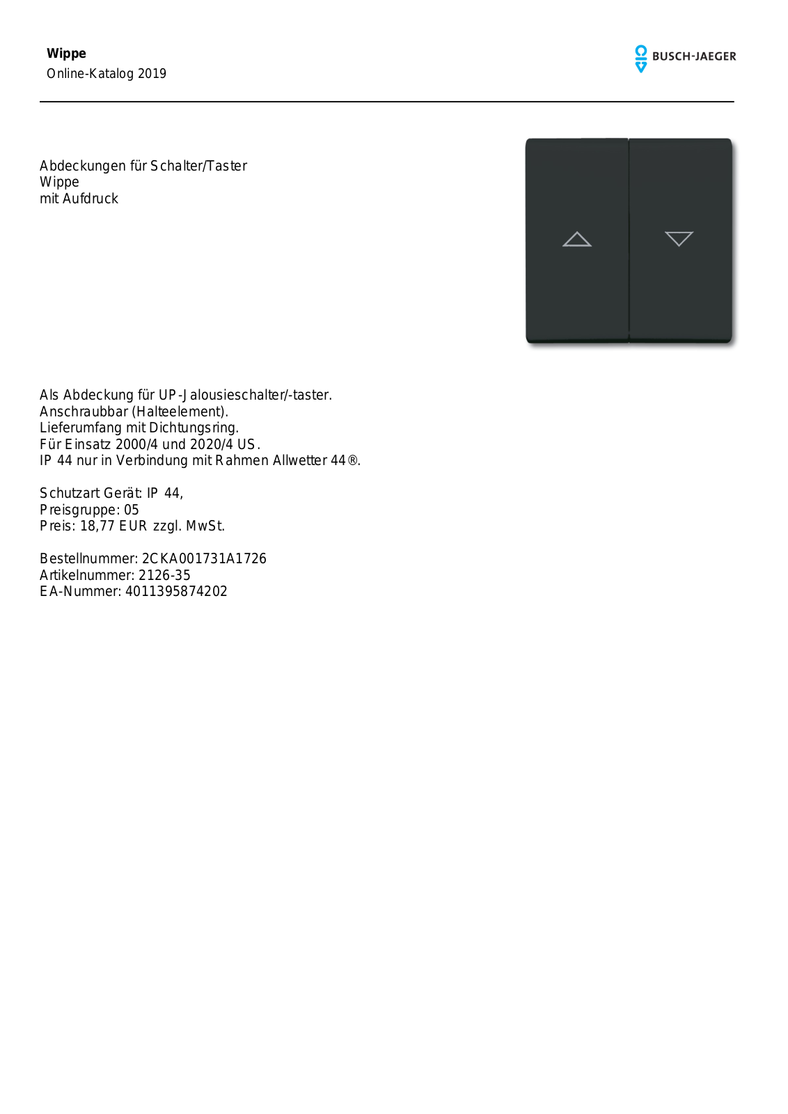 Busch-Jaeger 2126-35 User Manual