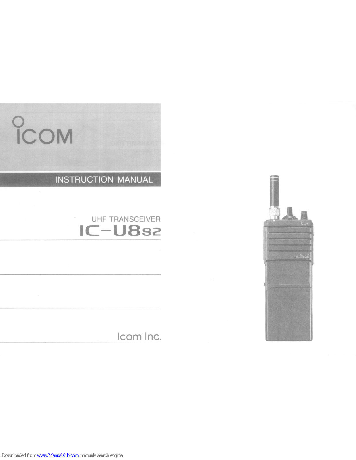 Icom IC-U8s2 Instruction Manual