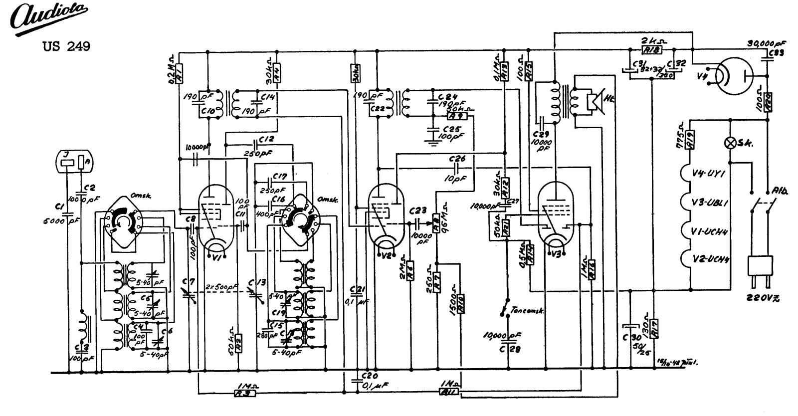 Audiola US249 Schematic