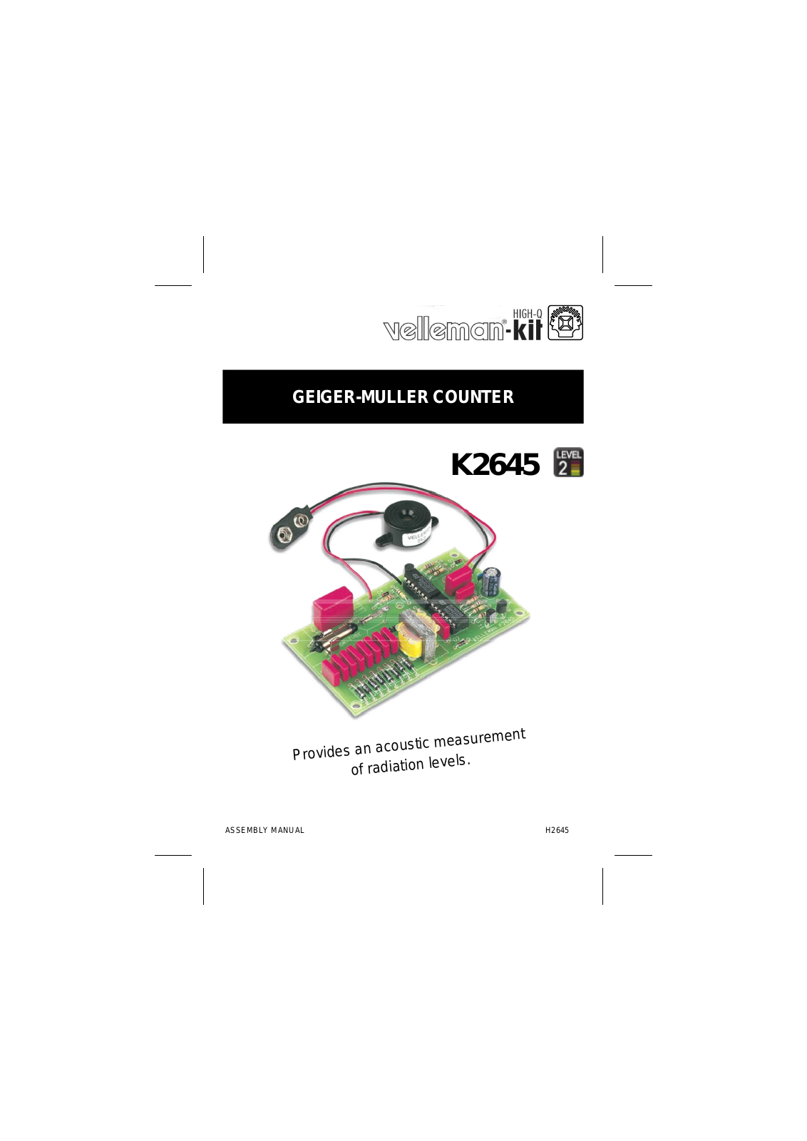 Velleman K2645 User guide