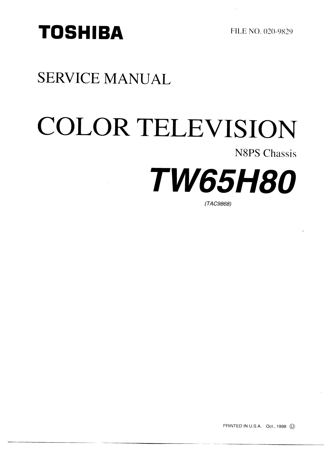 Toshiba TW65H80 Schematic