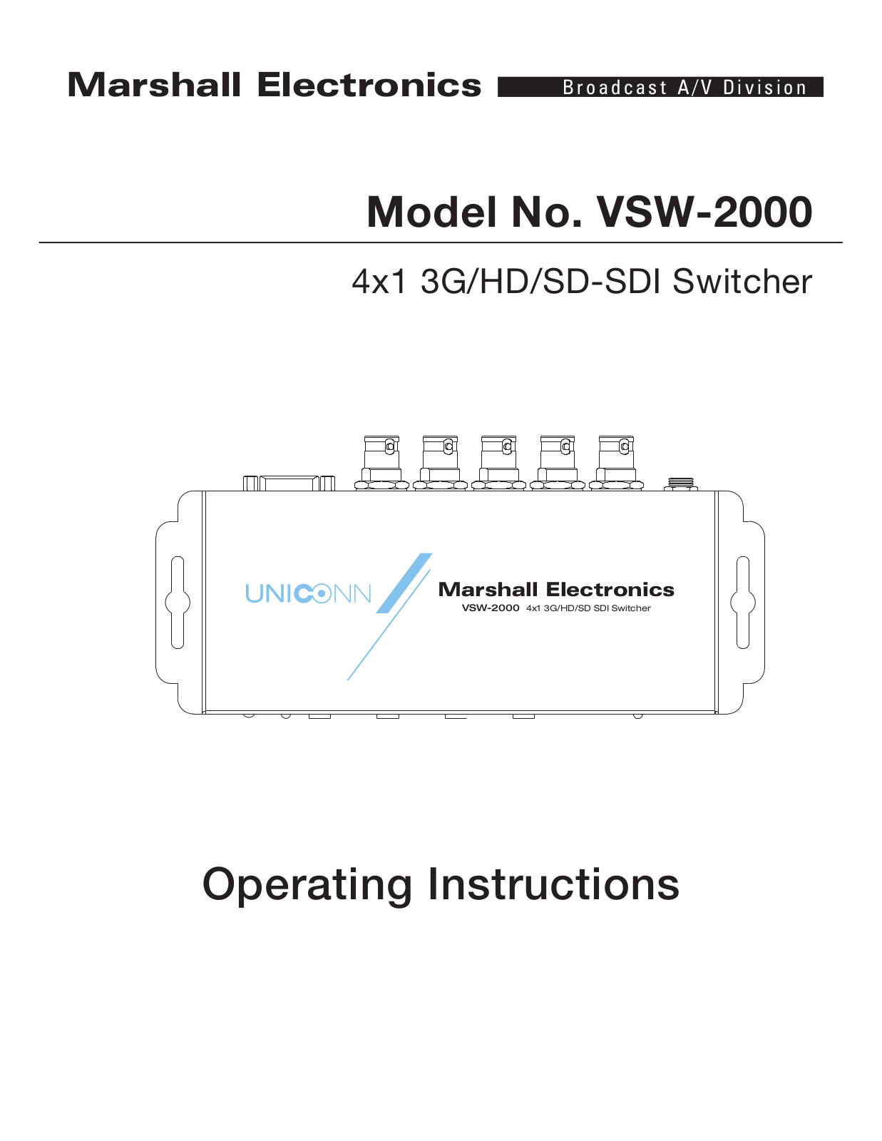 Marshall Electronics VSW-2000 Users Manual