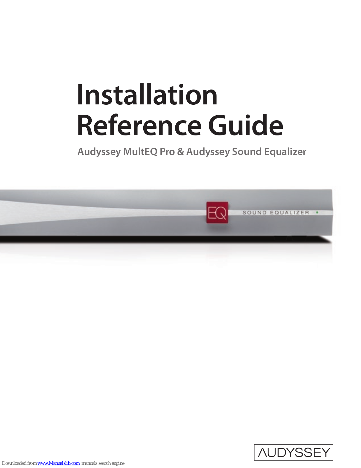Audyssey multeq pro Installation Reference Manual - ManualMachine.com