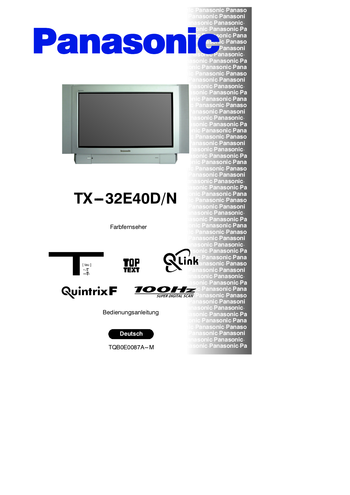PANASONIC TX-32E40DN User Manual