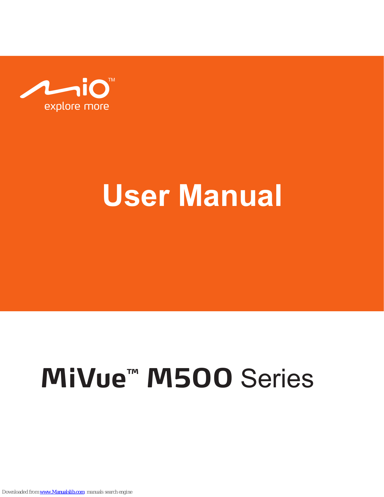 Mio MiVue M500 User Manual