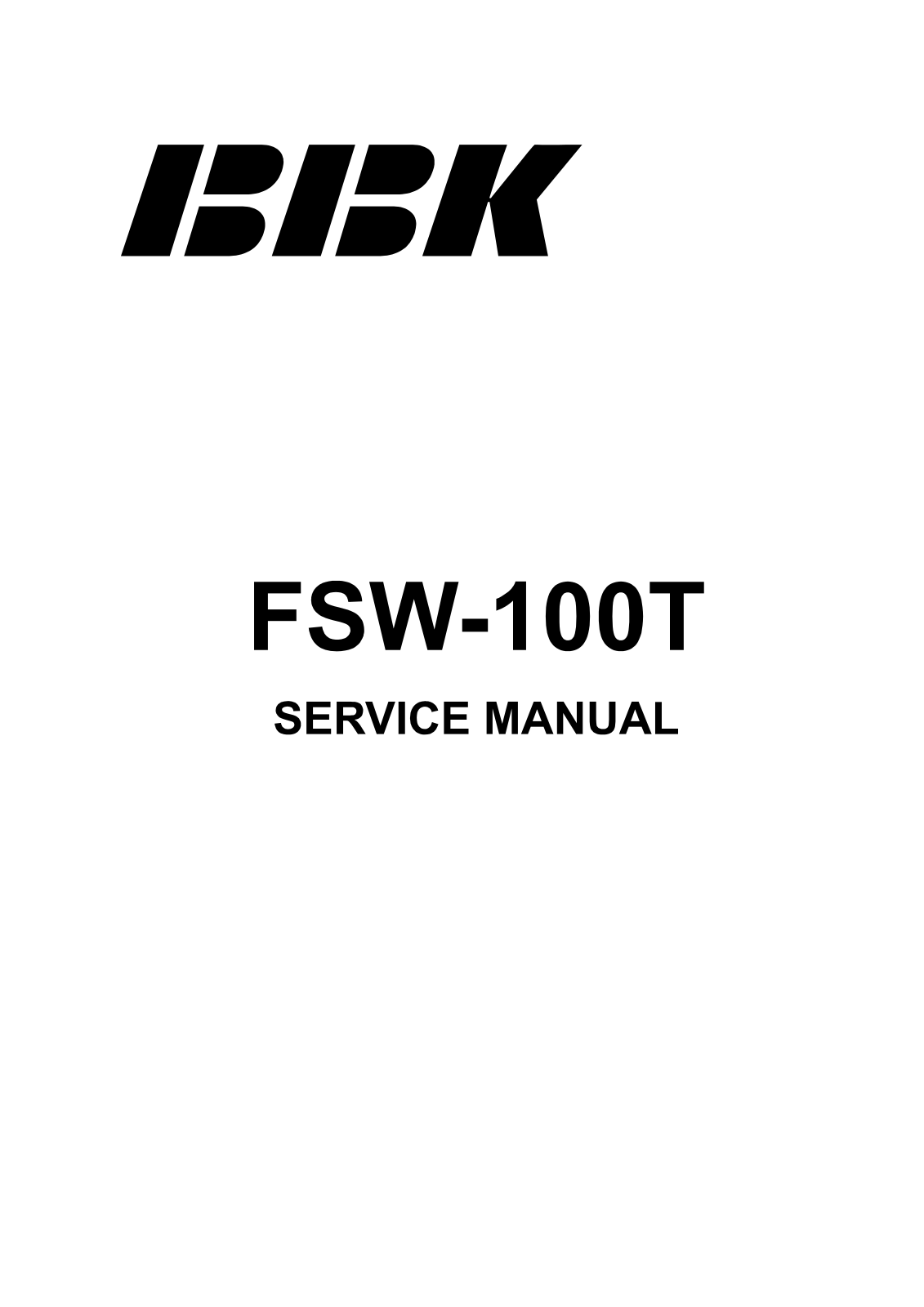 BBK FSW-100T Service Manual