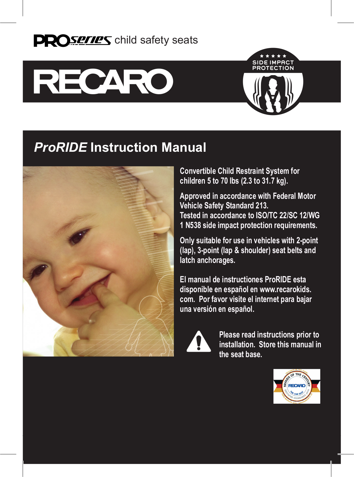 Recaro PRORIDE User Manual