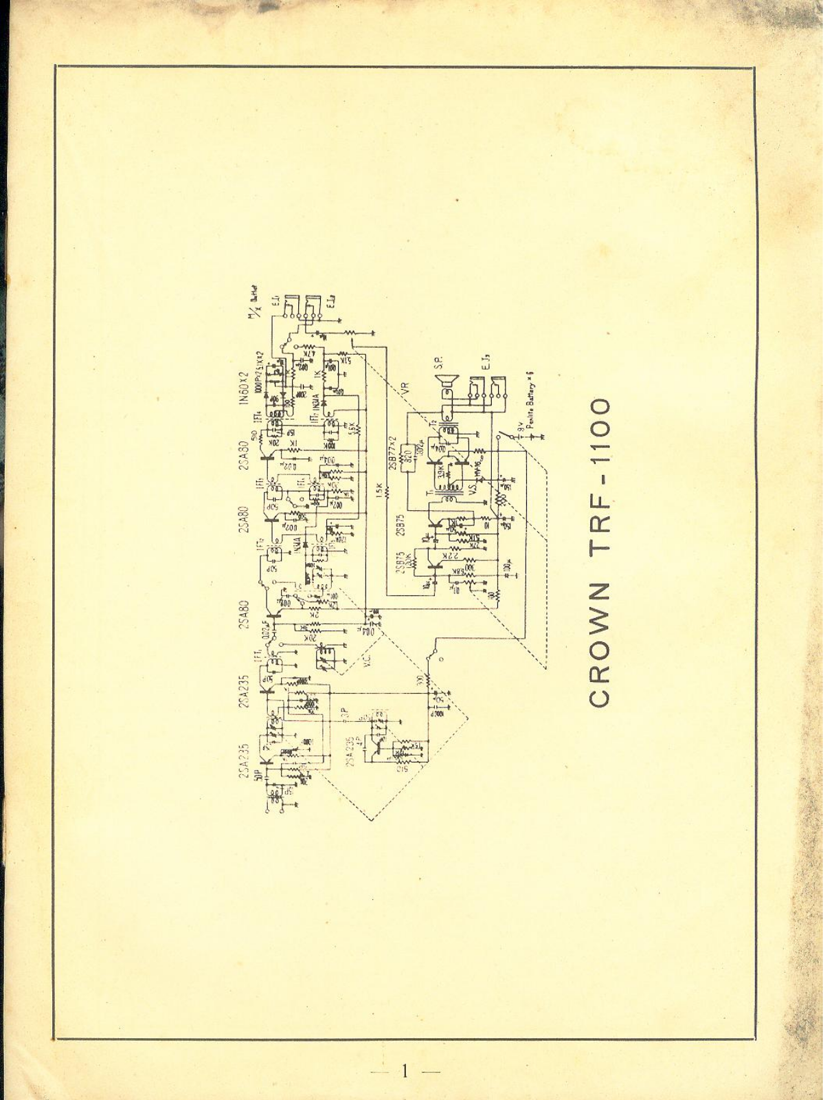 Crown TRF-1100 Schematic