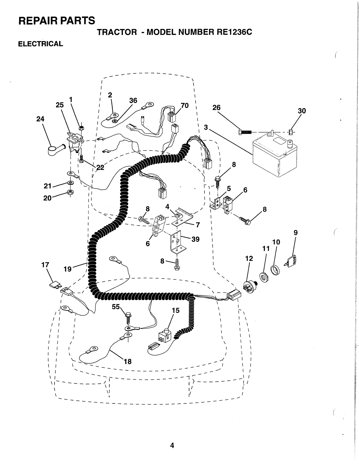 AYP RE1236C Parts List