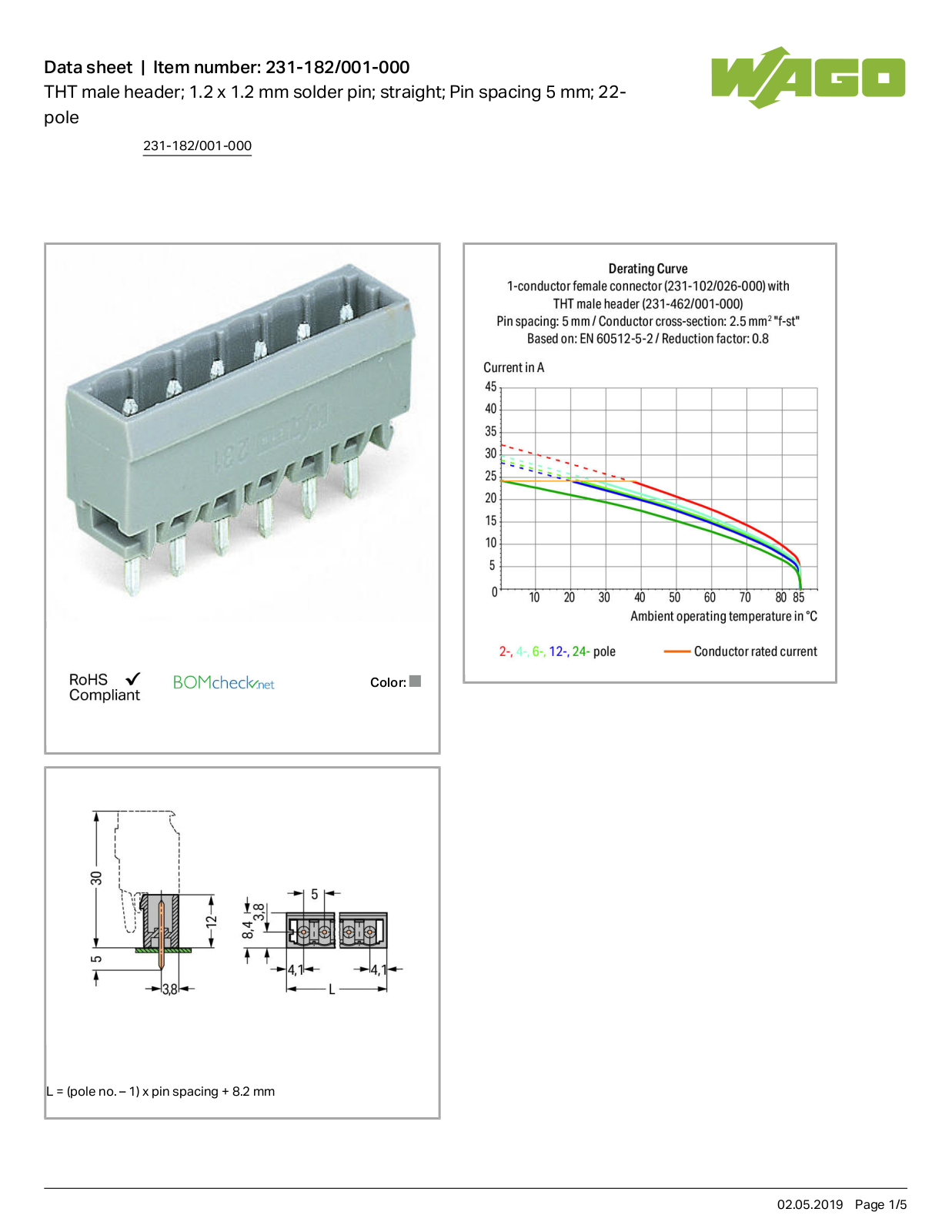 Wago 231-182/001-000 Data Sheet