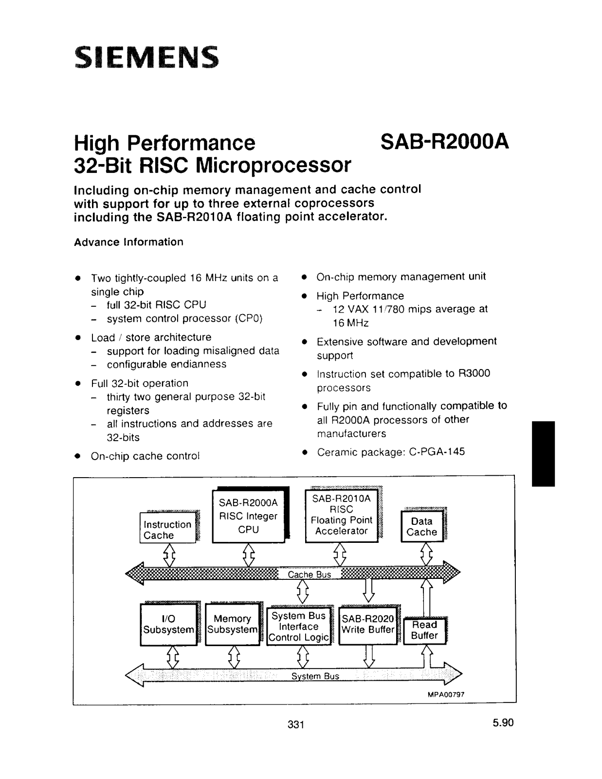 Siemens SAB-R2000A-12-A, SAB-R2000A-16-A, SAB-R2000A-20-A Datasheet