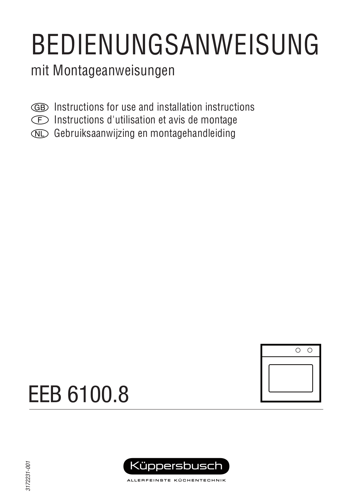 Kuppersbusch EEB 6100.8 Instruction Manual