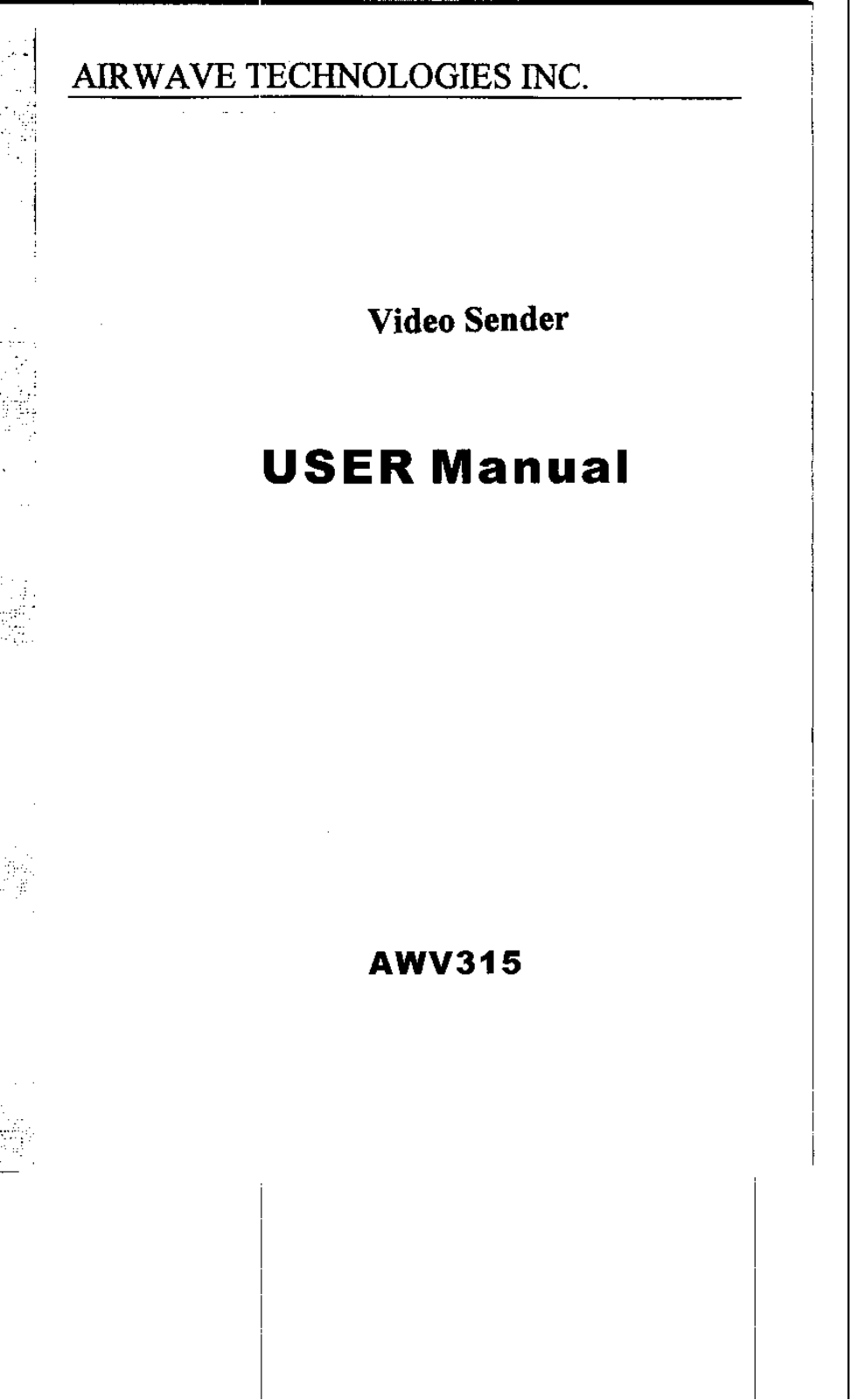 Airwave Technologies AWV315TX Users Manual