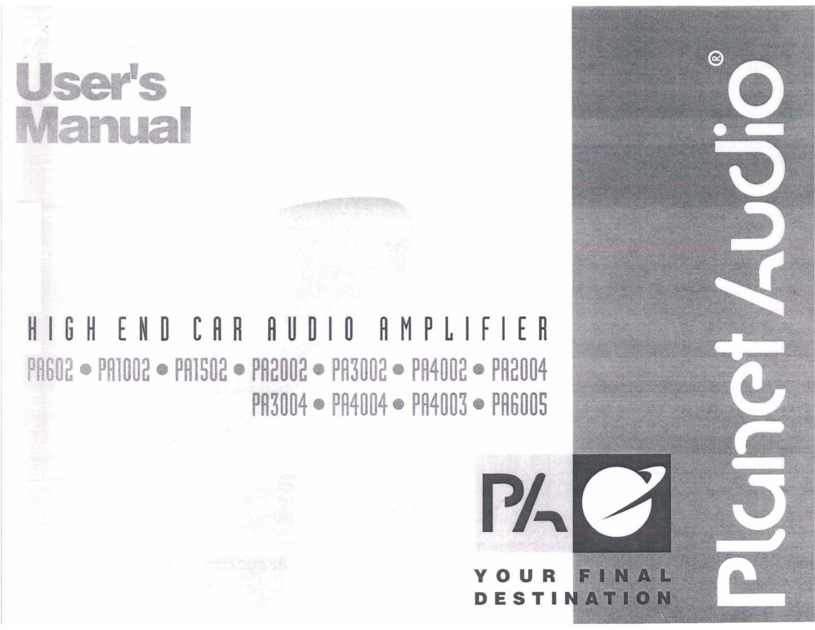 Nakamichi PA 1002, PA 1502, PA 2002, PA 2004, PA 3002 Service Manual