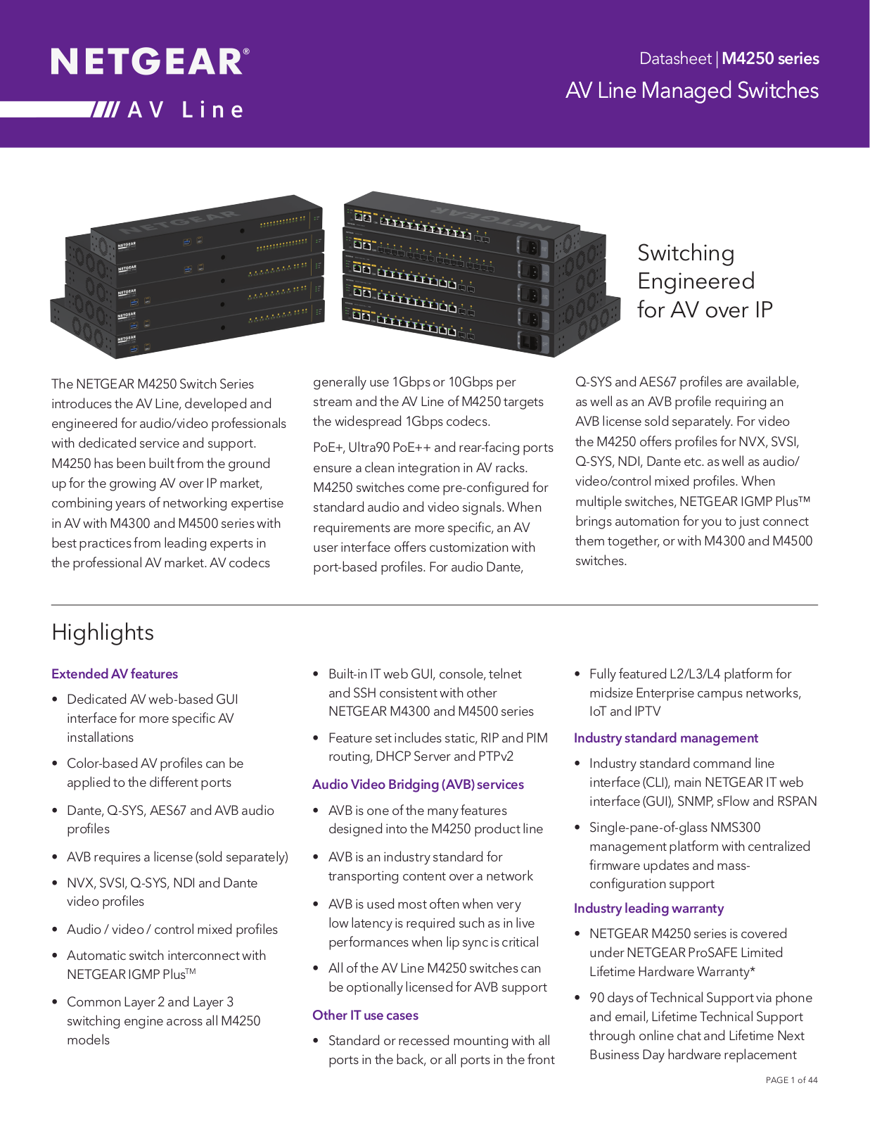 Netgear XSM4216F-100EUS Product Data Sheet