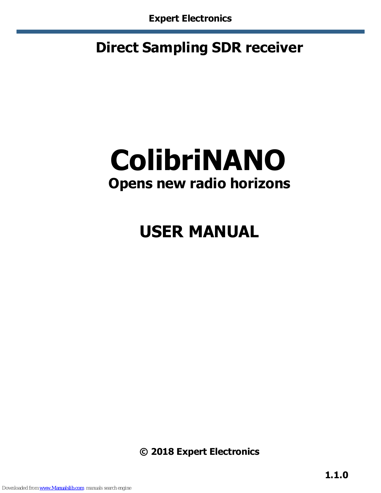 Expert Electronics ColibriNANO, ColibriDDC User Manual