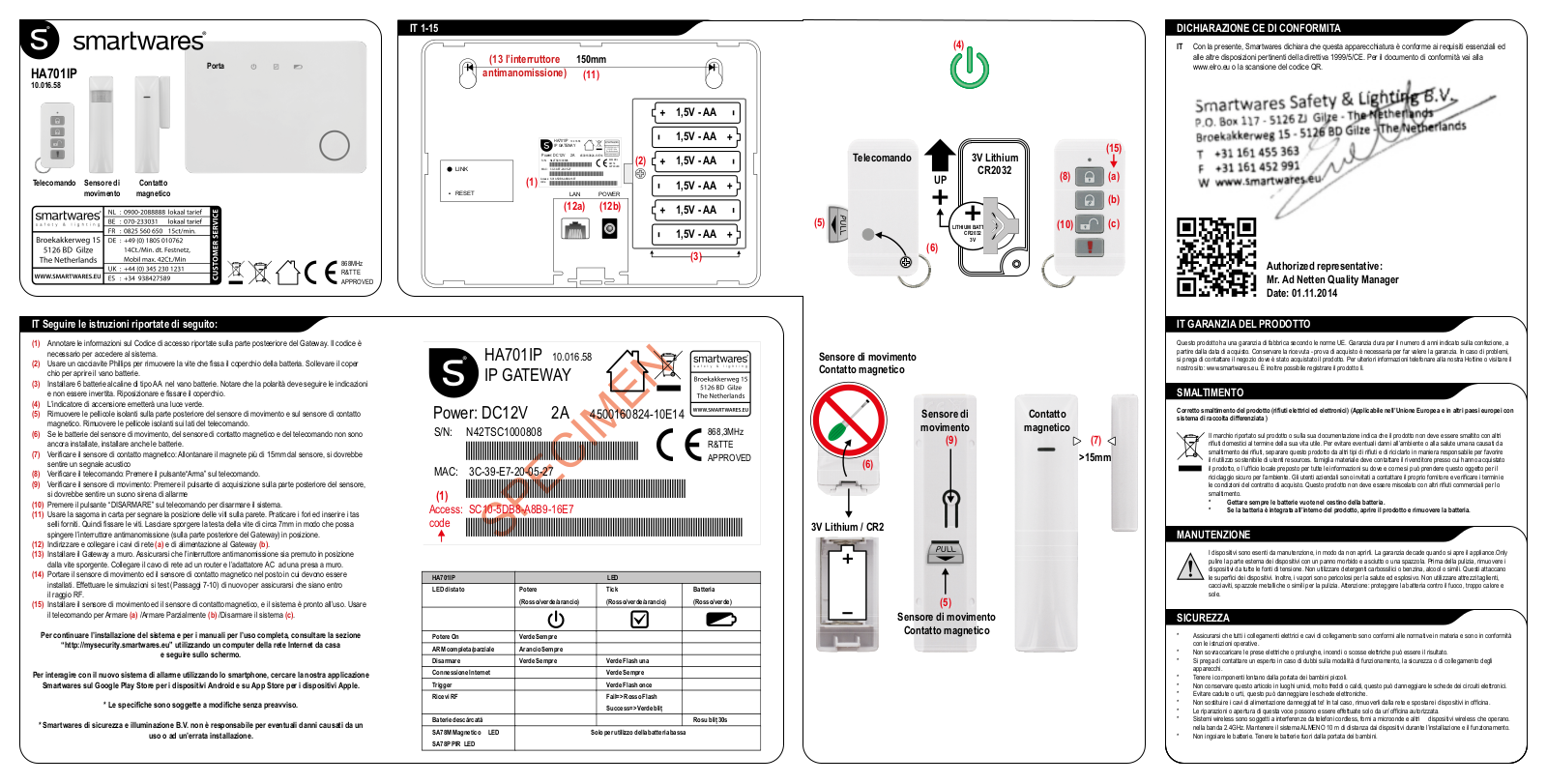 Smartwares HA701IP User Manual