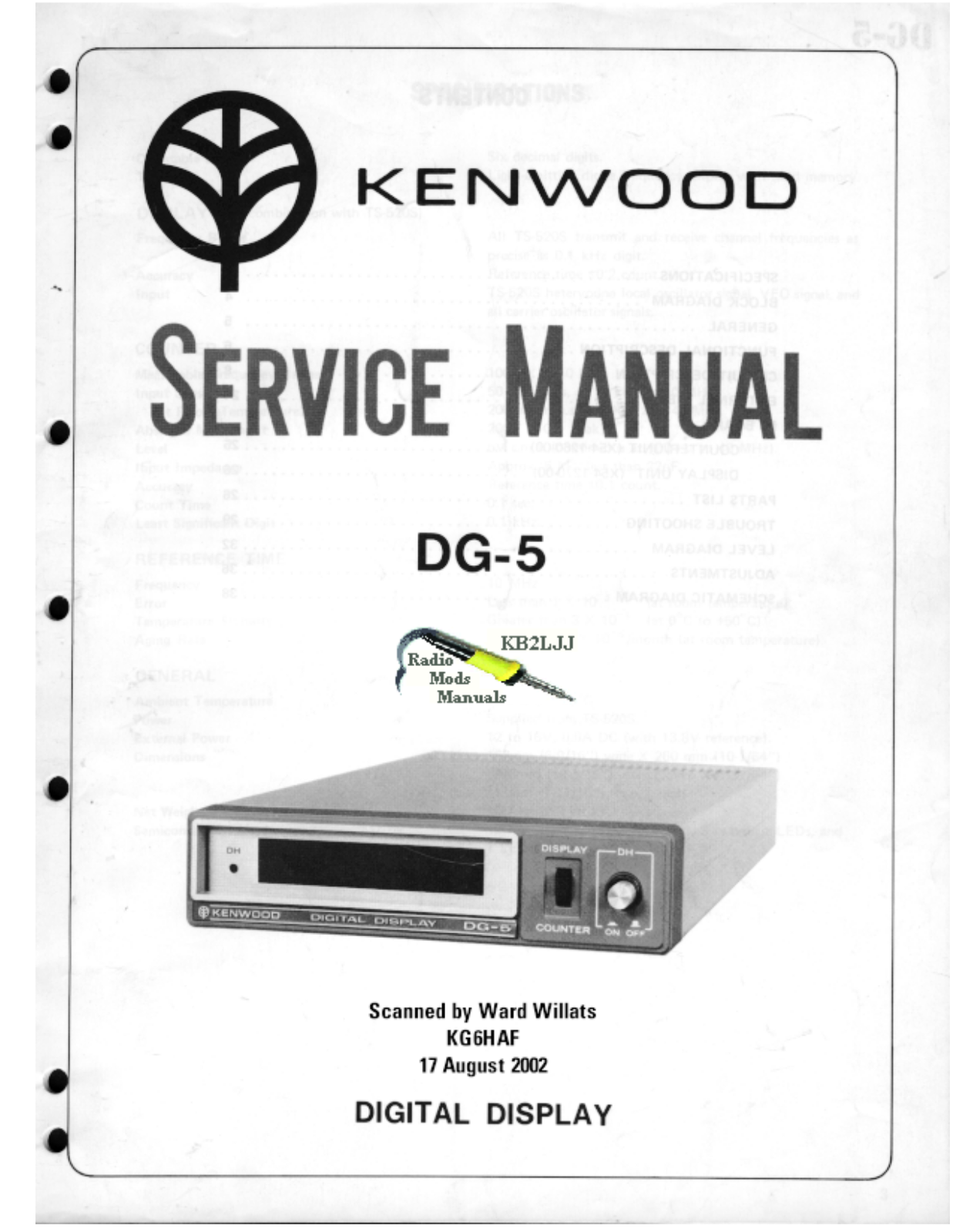 Kenwood DG-5 Service Manual