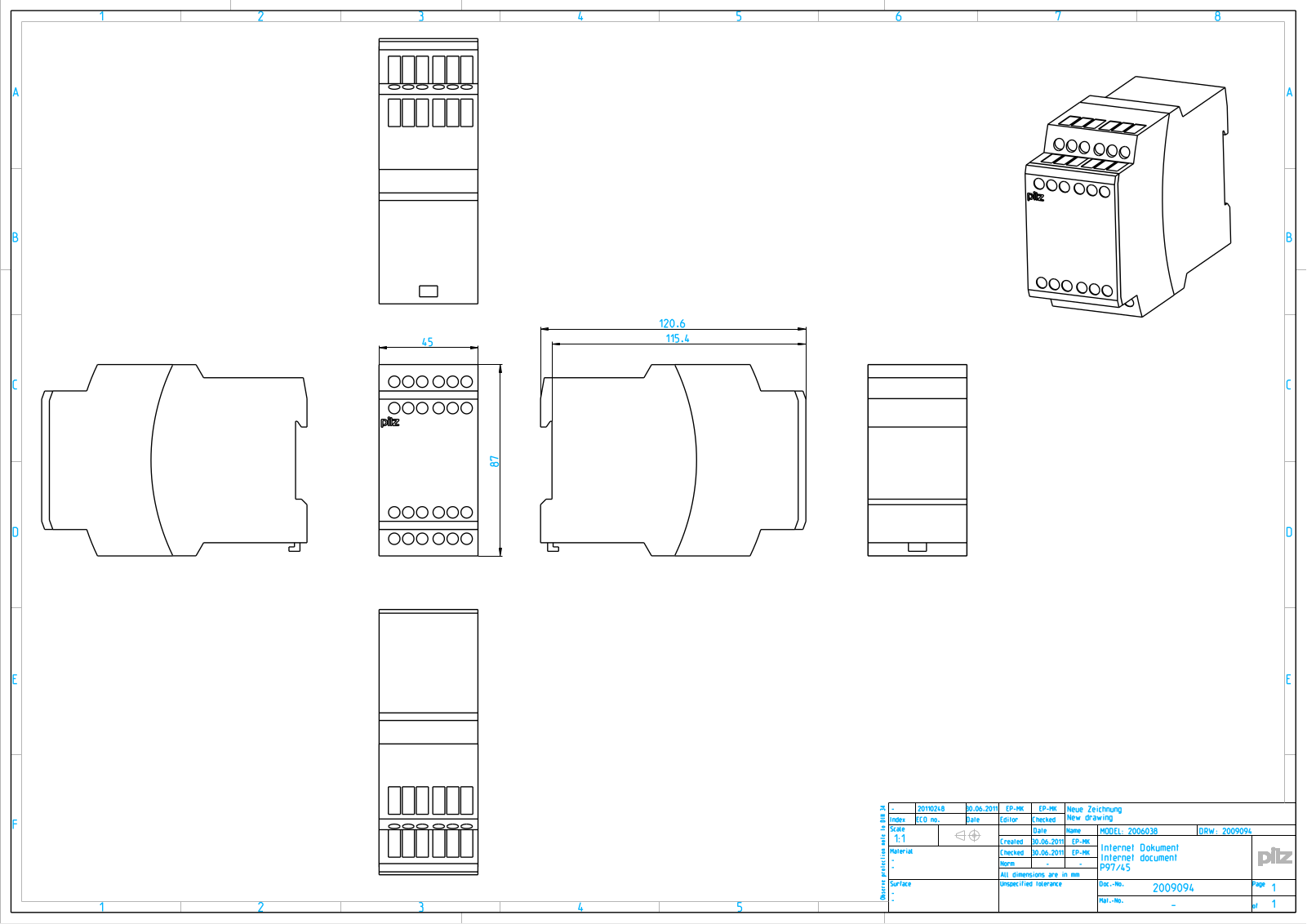 Pilz 2006038 CAD Drawings