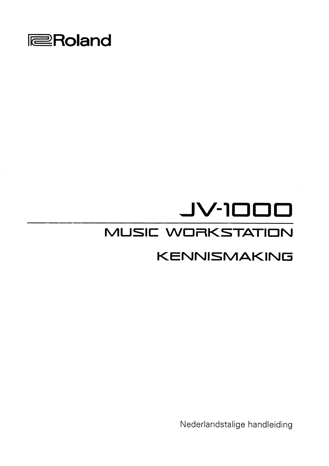 Roland JV-1000 INTRODUCTORY