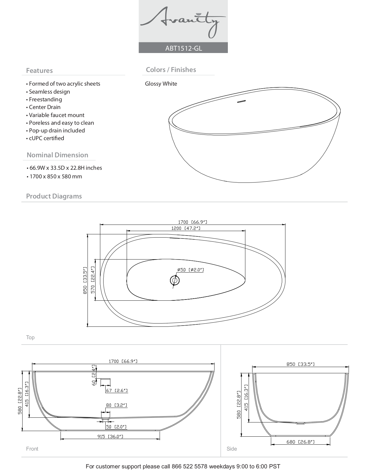 Avanity ABT1512GL Specifications