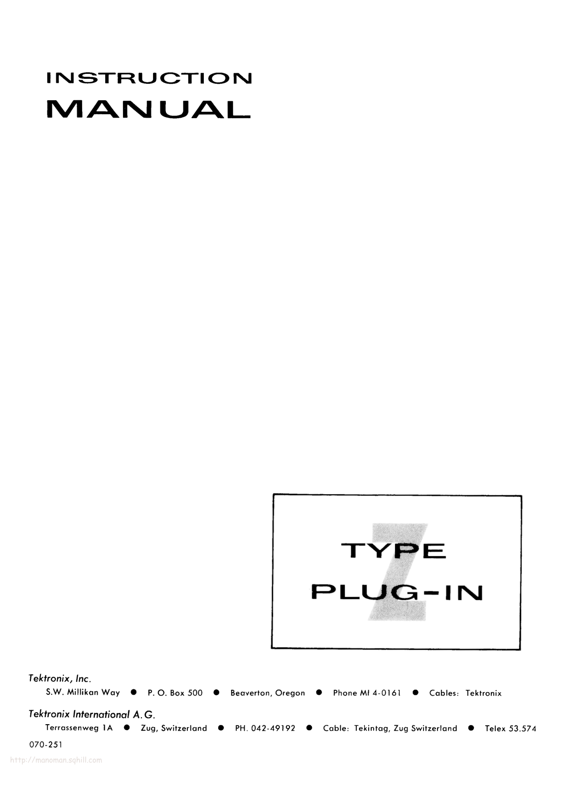 Tektronix Type Z Service manual