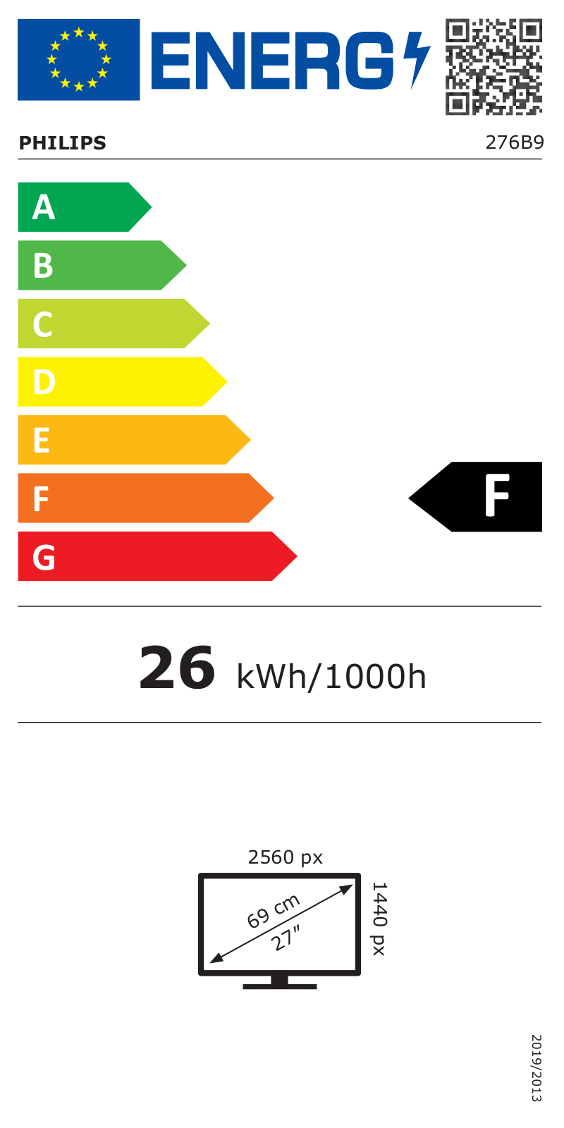 Philips 276B9/00, 276B9/01 product sheet - ManualMachine.com