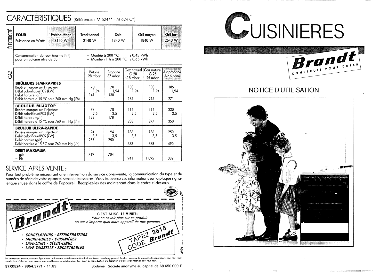 BRANDT M624 User Manual