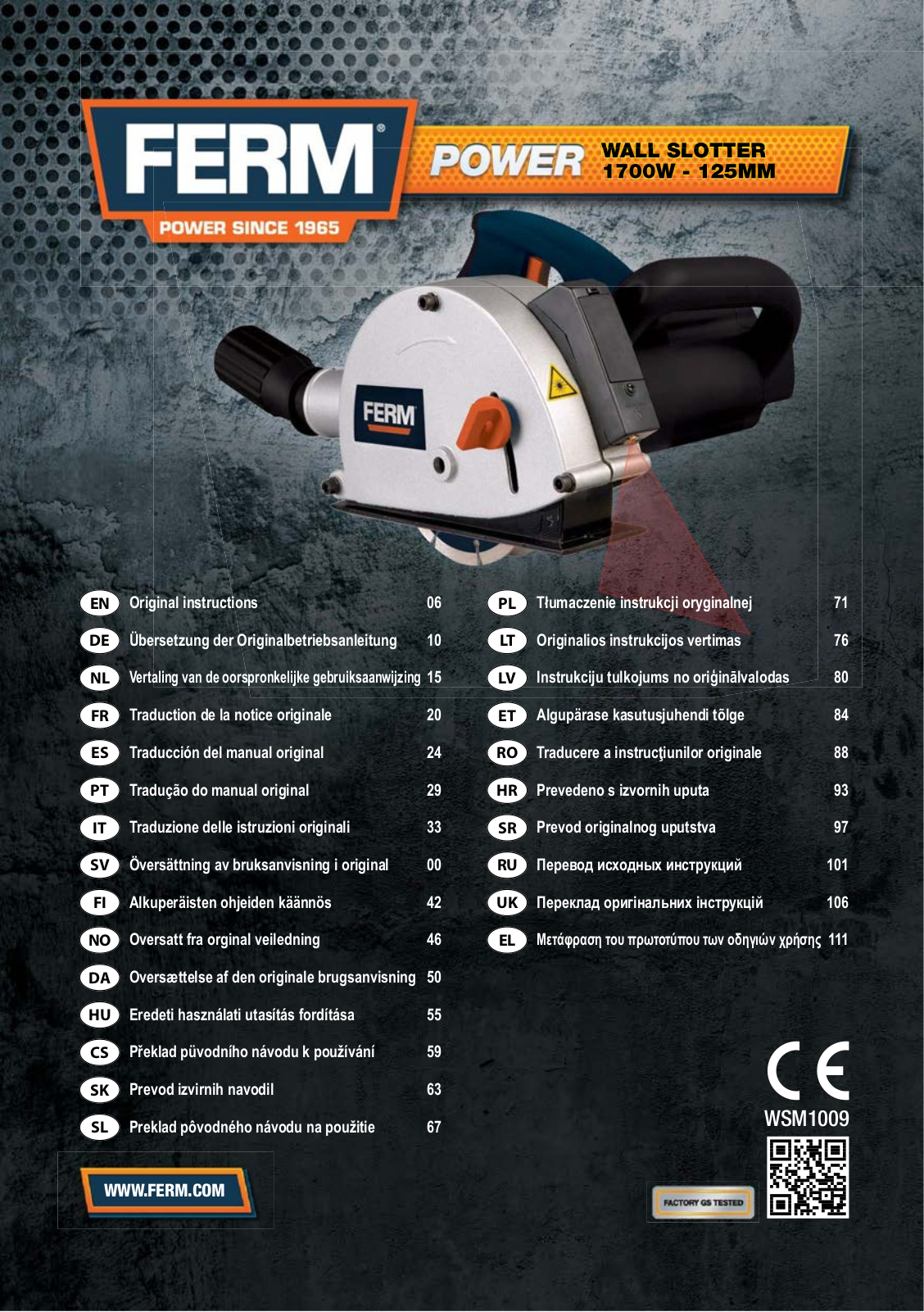 Ferm WSM1009 User manual