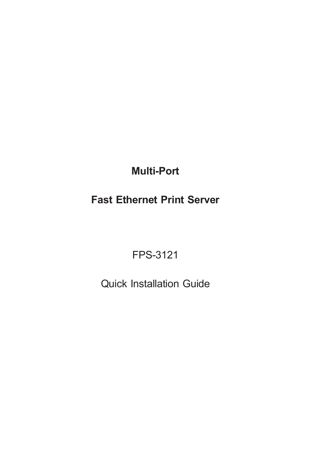 Planet Technology FPS-3121 User Manual