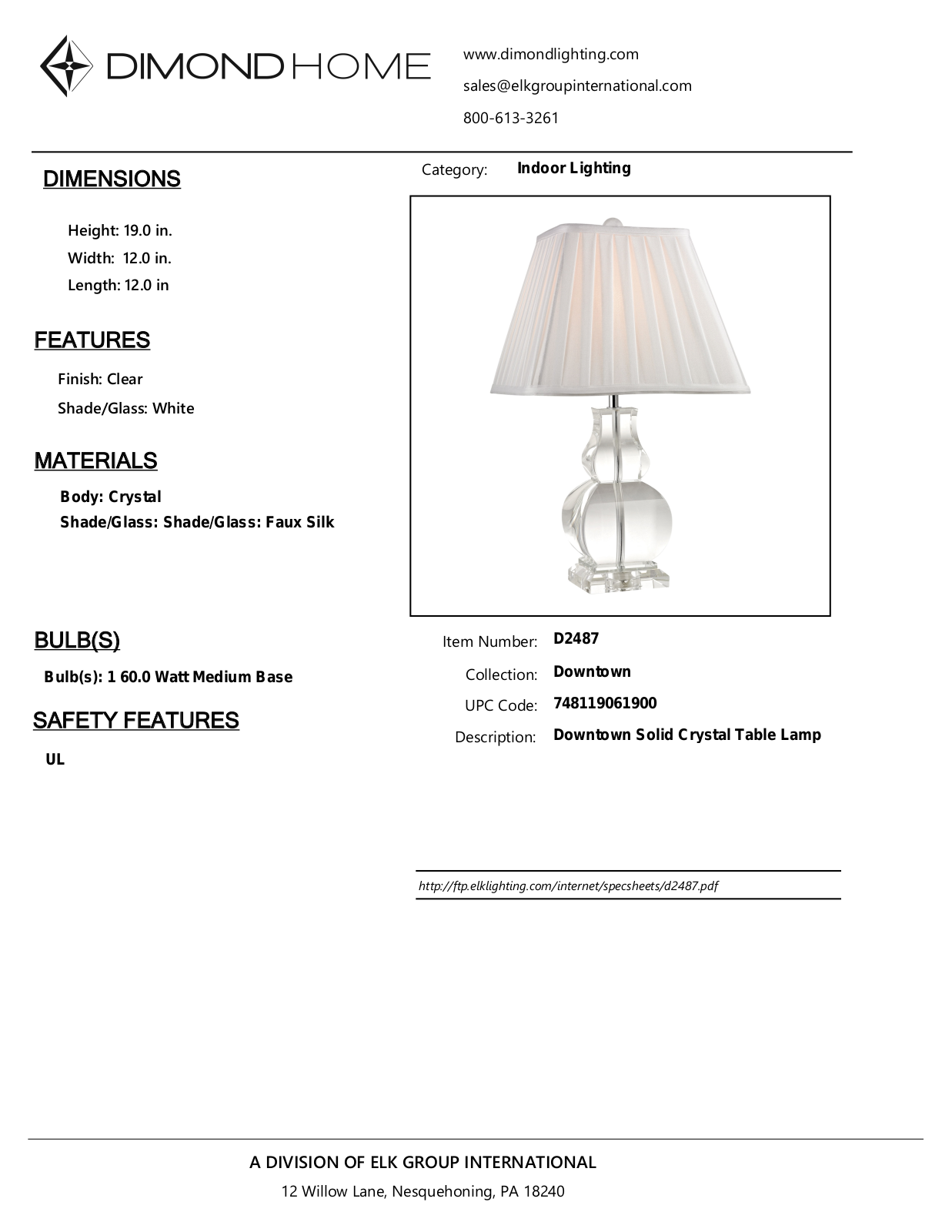 ELK Home D2487 User Manual