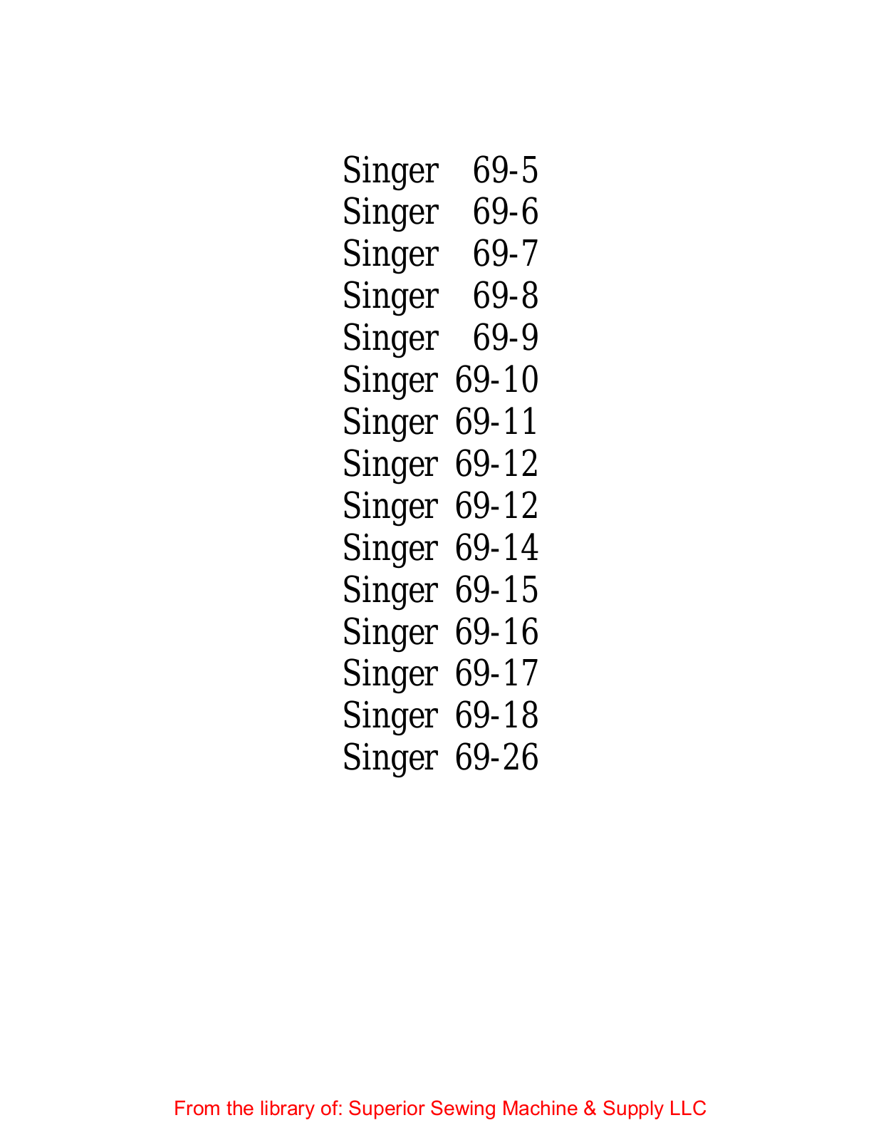 Singer 69-13 User Manual - ManualMachine.com