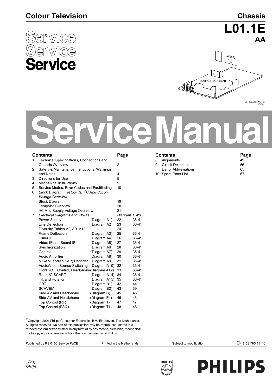 PHILIPS L01.1E AA Service Manual