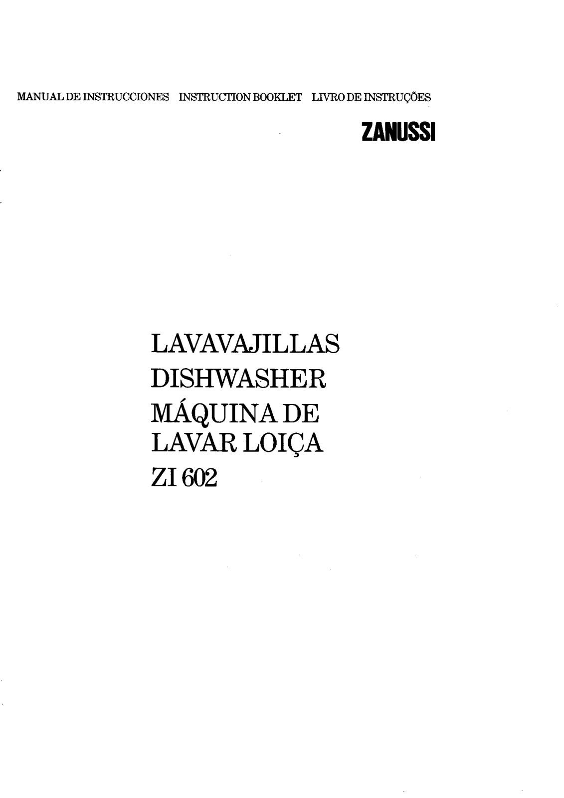 Zanussi ZI602 User Manual