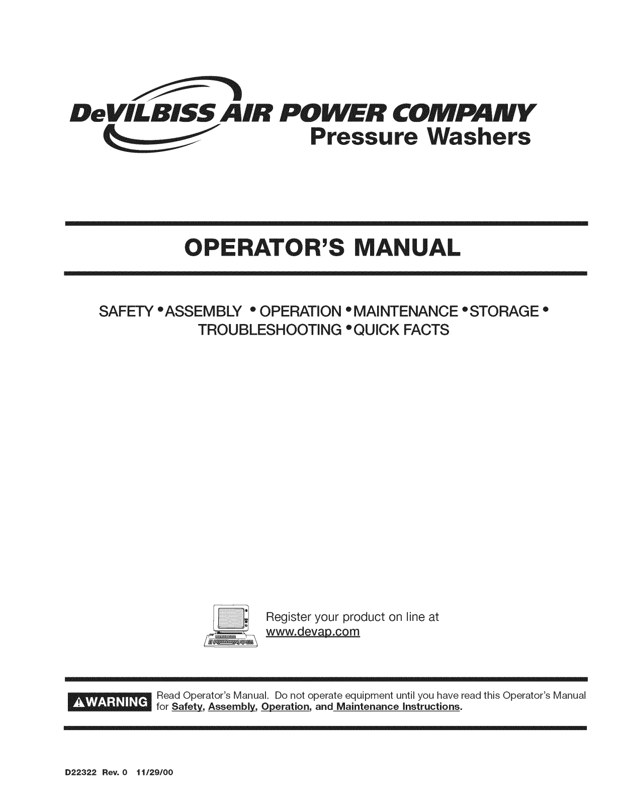 Devilbiss EXH2425 Owner’s Manual