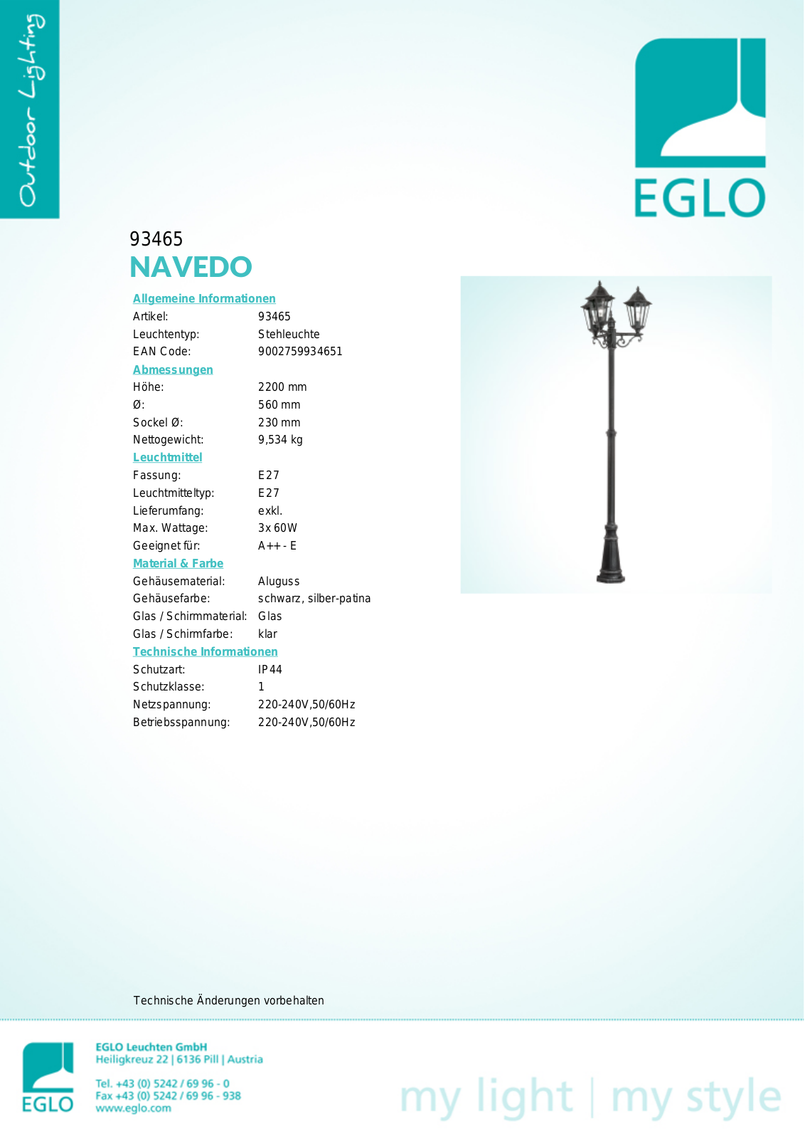 Eglo 93465 Service Manual