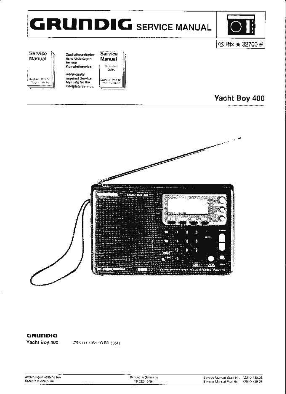 Grundig Yacht-Boy-400 Service Manual