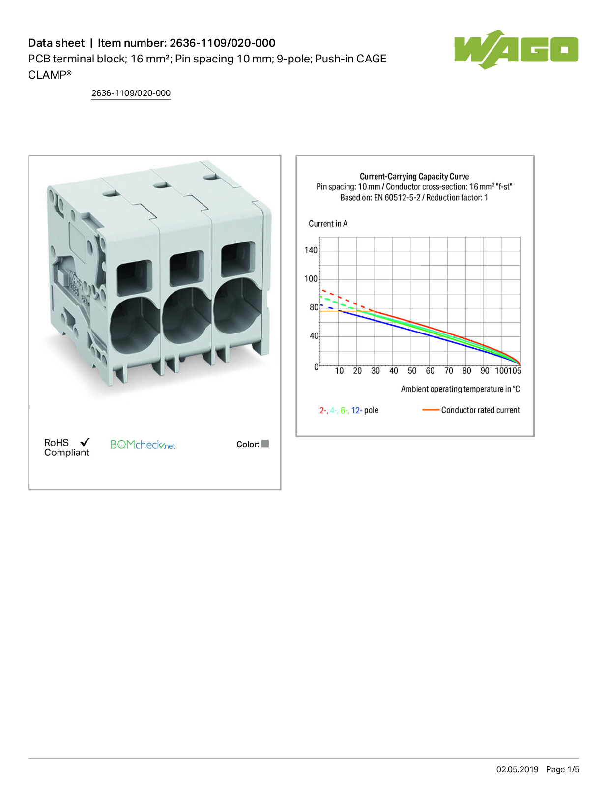 Wago 2636-1109/020-000 Data Sheet