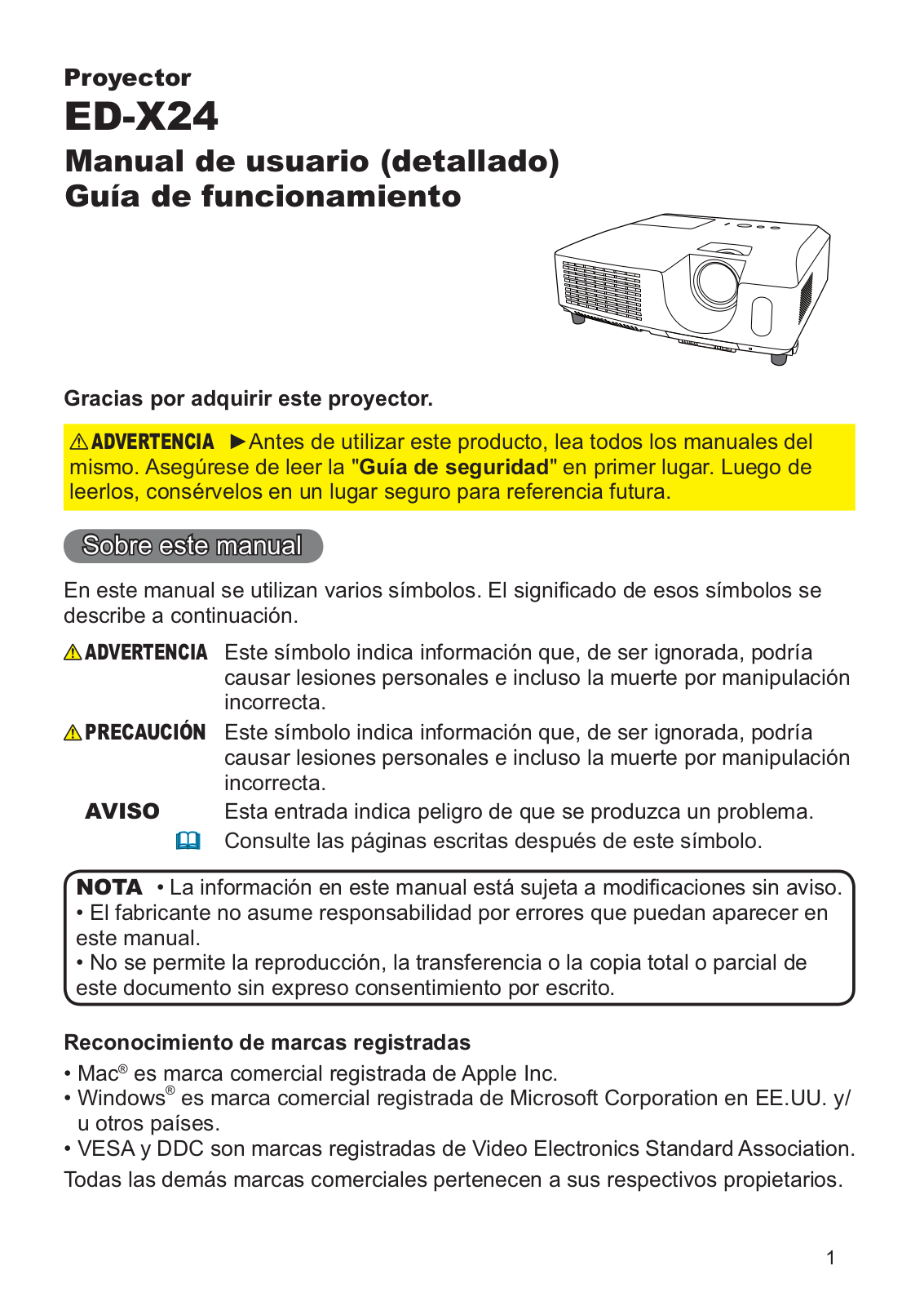 Hitachi ED-X24 User Manual