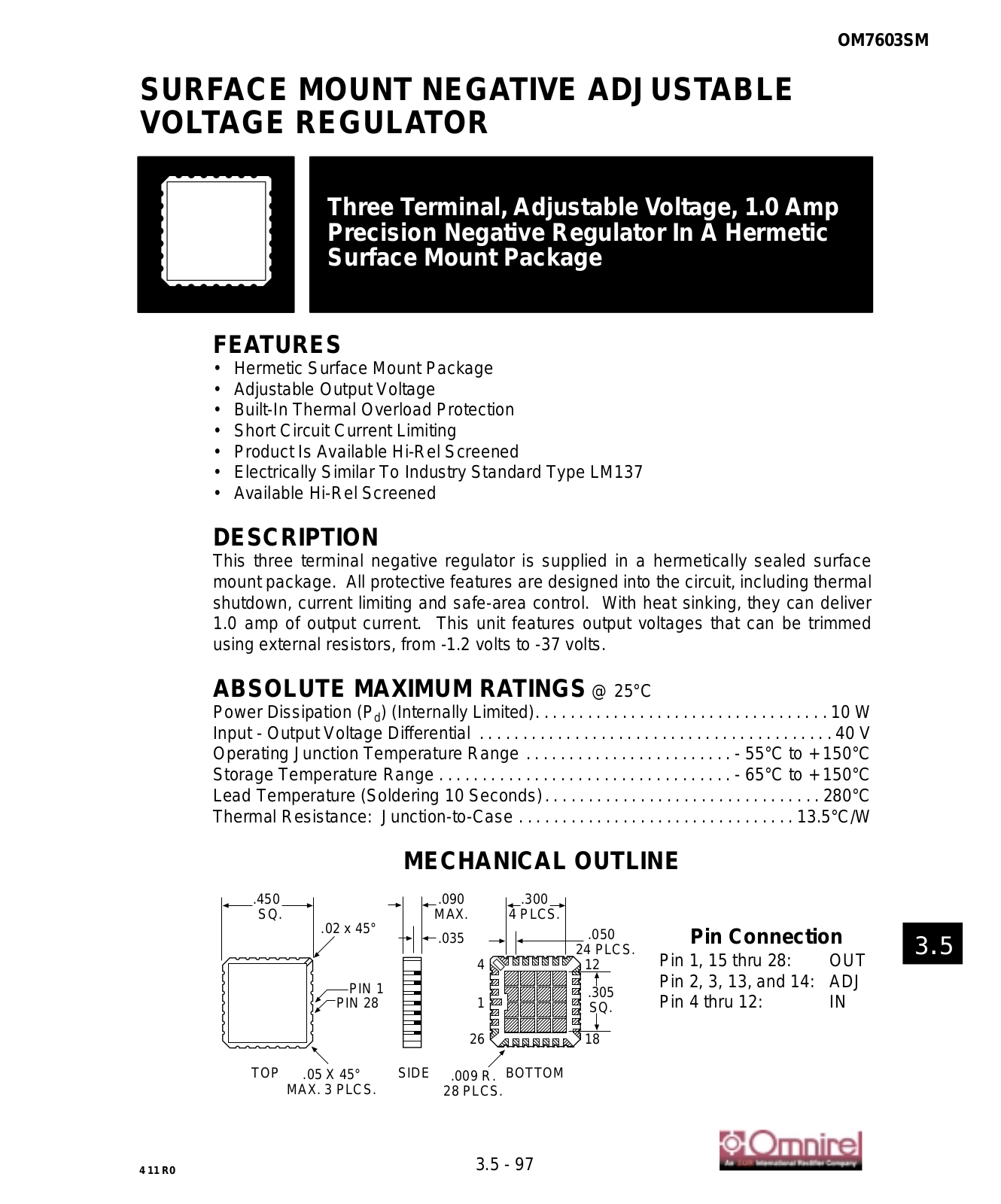 OMNIREL OM7603SM Datasheet