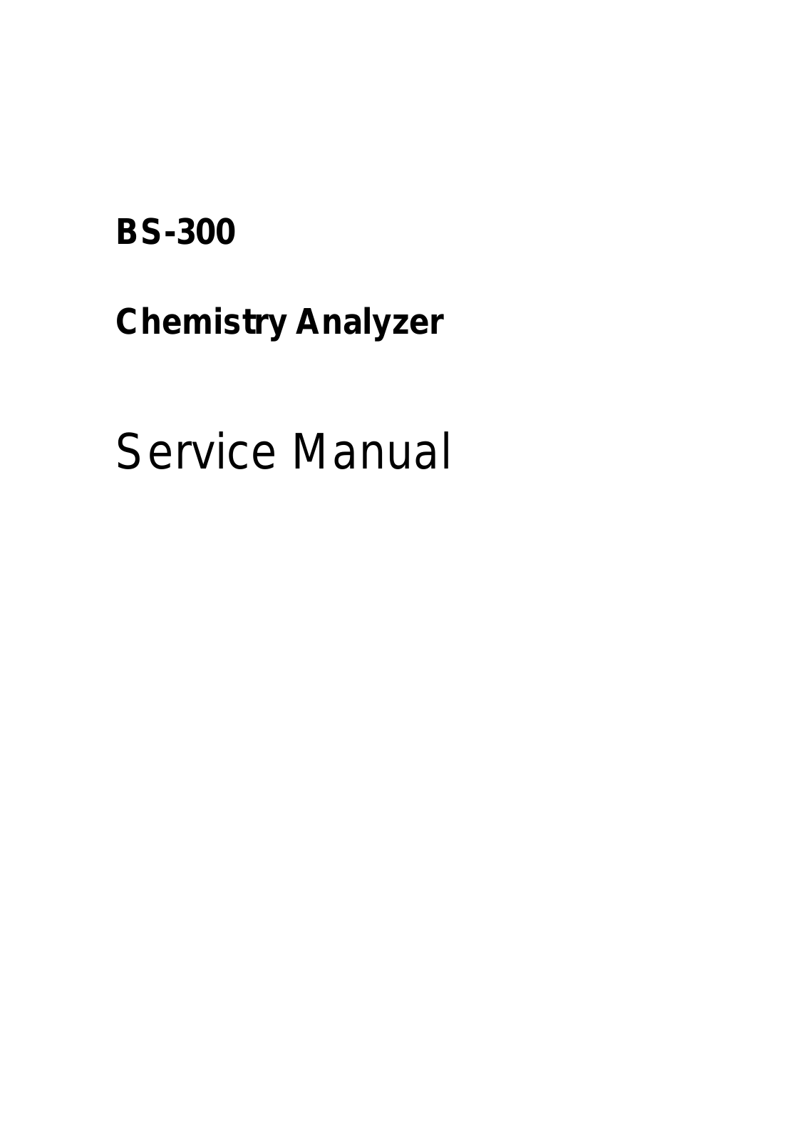 MINDRAY BS 300 Service Manual