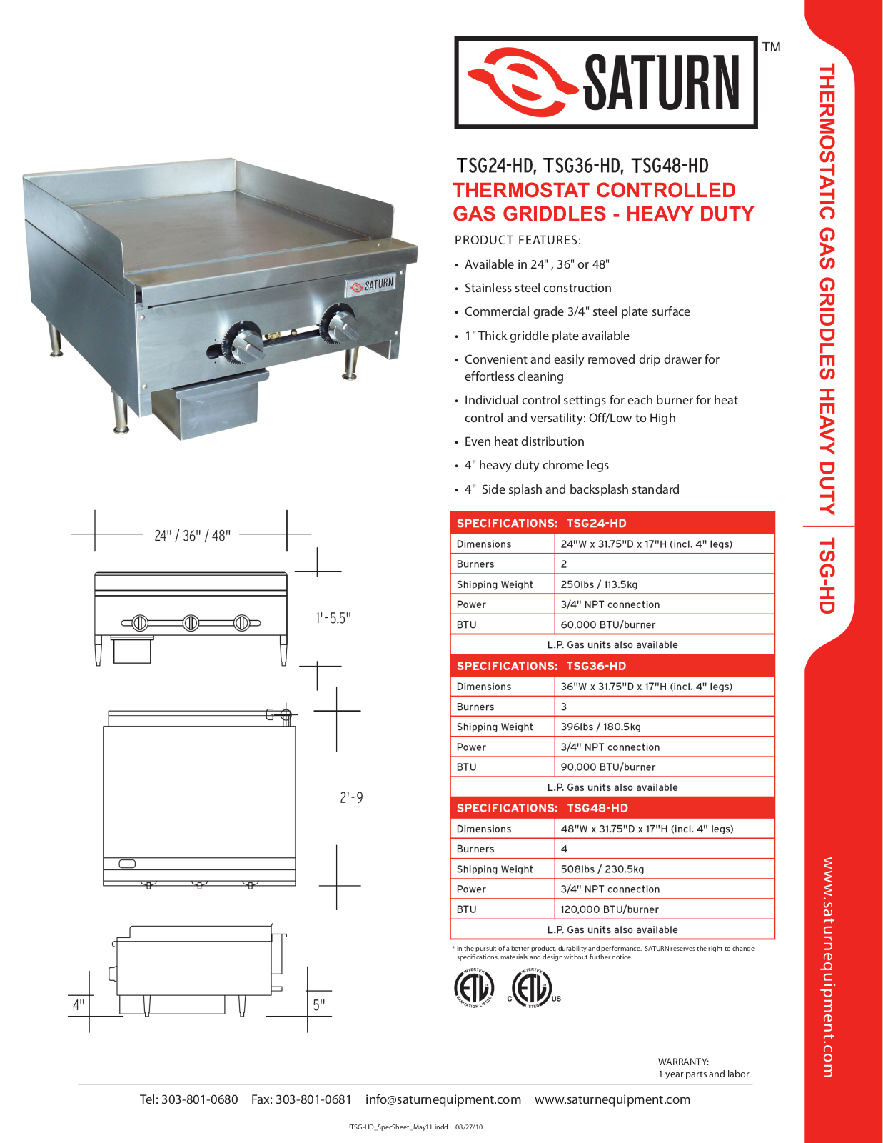 Saturn Equipment TSG24-HD User Manual