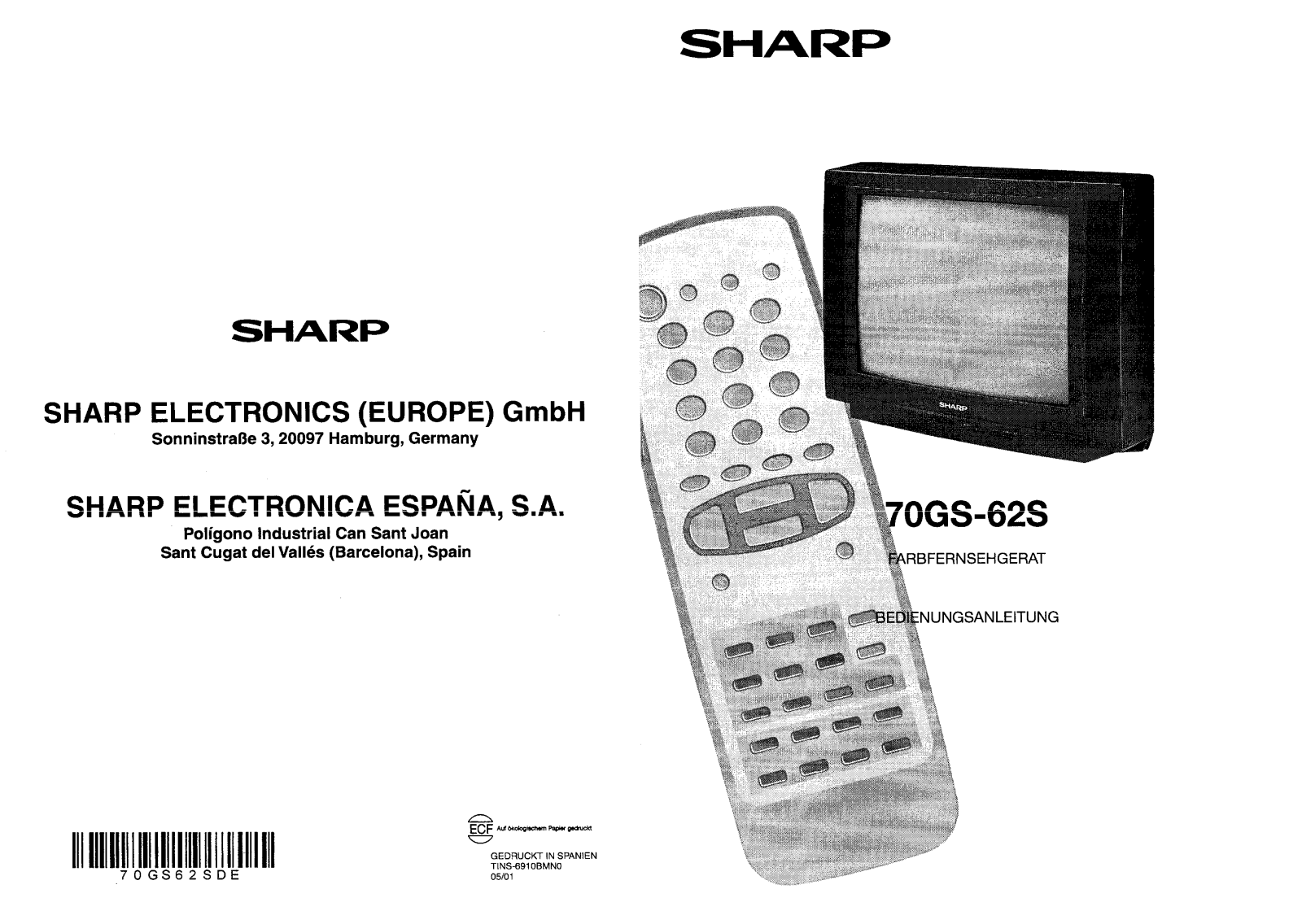 Sharp 70GS-62S Operation Manual