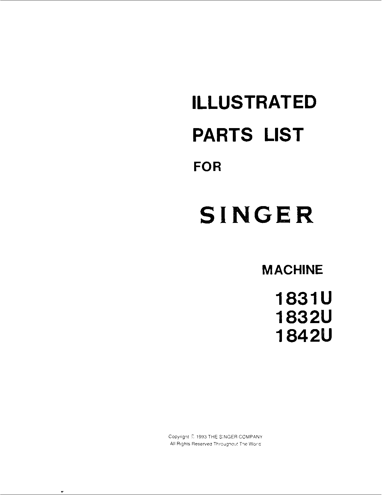 Singer 1842U, 1831U, 1832U User Manual