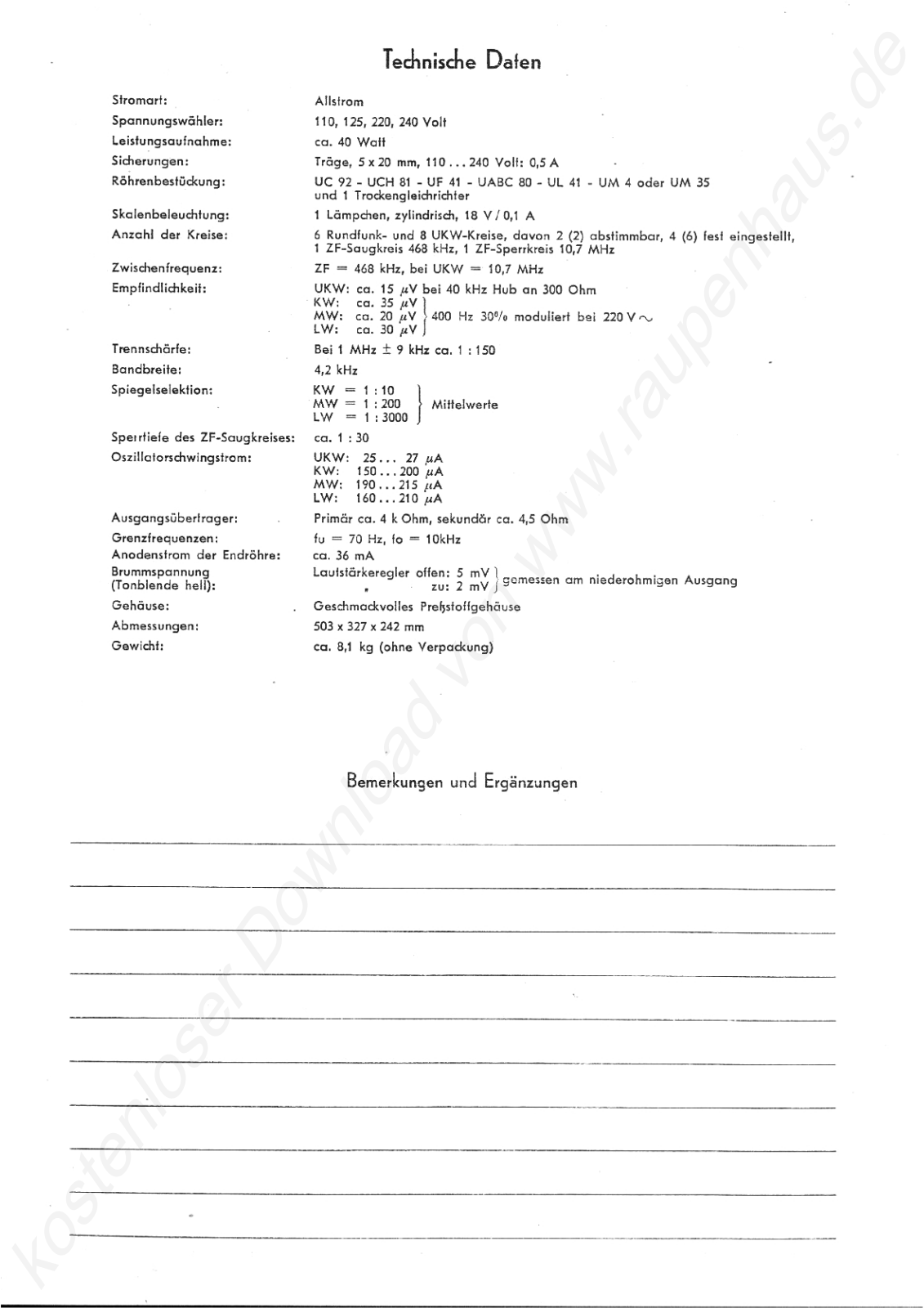 Grundig 2010-GW Schematic