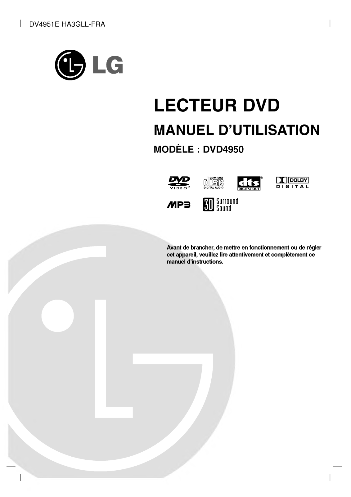 LG DVD4900 User Manual