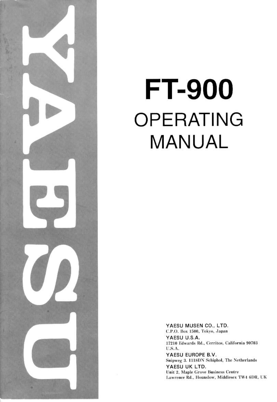 Yaesu FT-900 User Manual