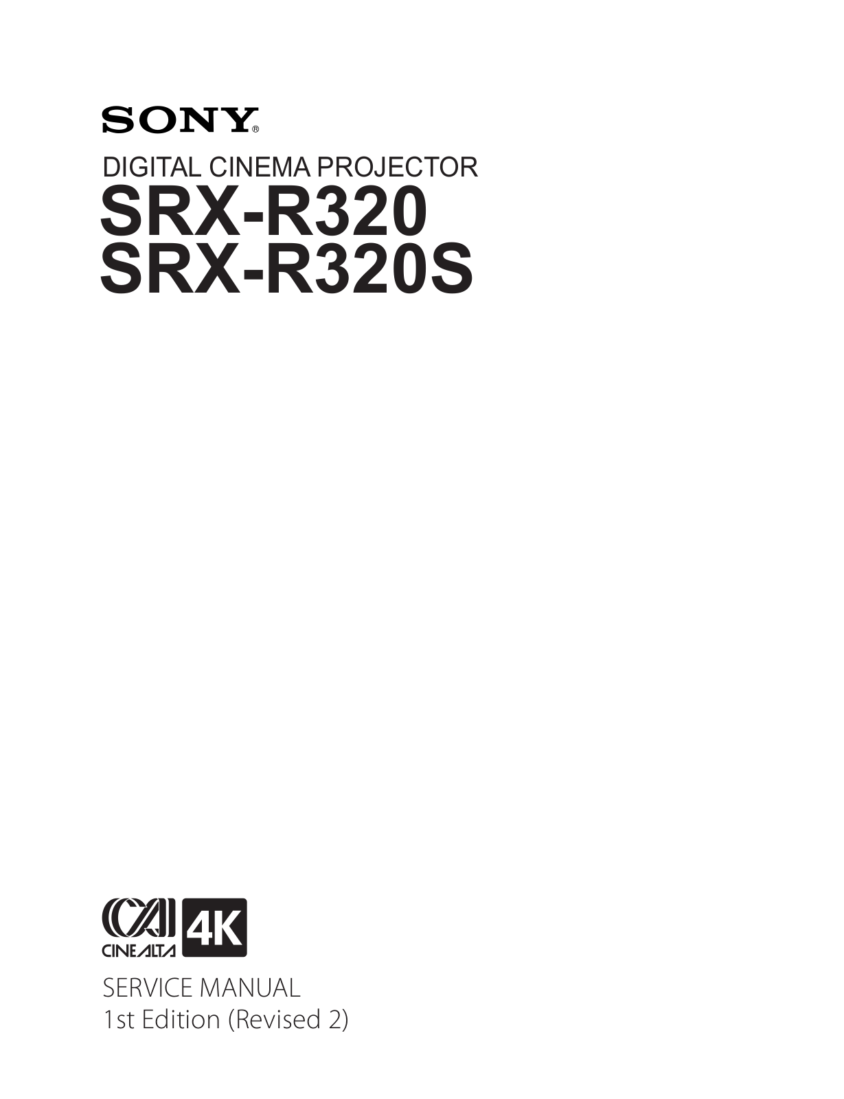 Sony SRX-R320S, SRX-R320 Service Manual