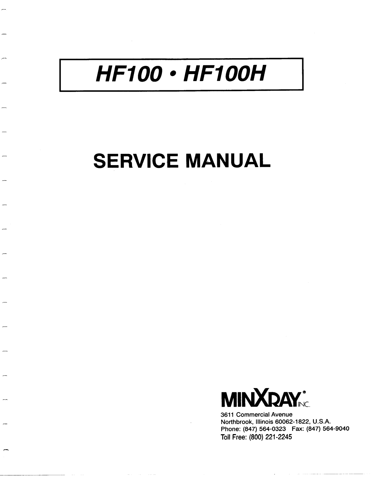 Minxray HF-100 Service manual