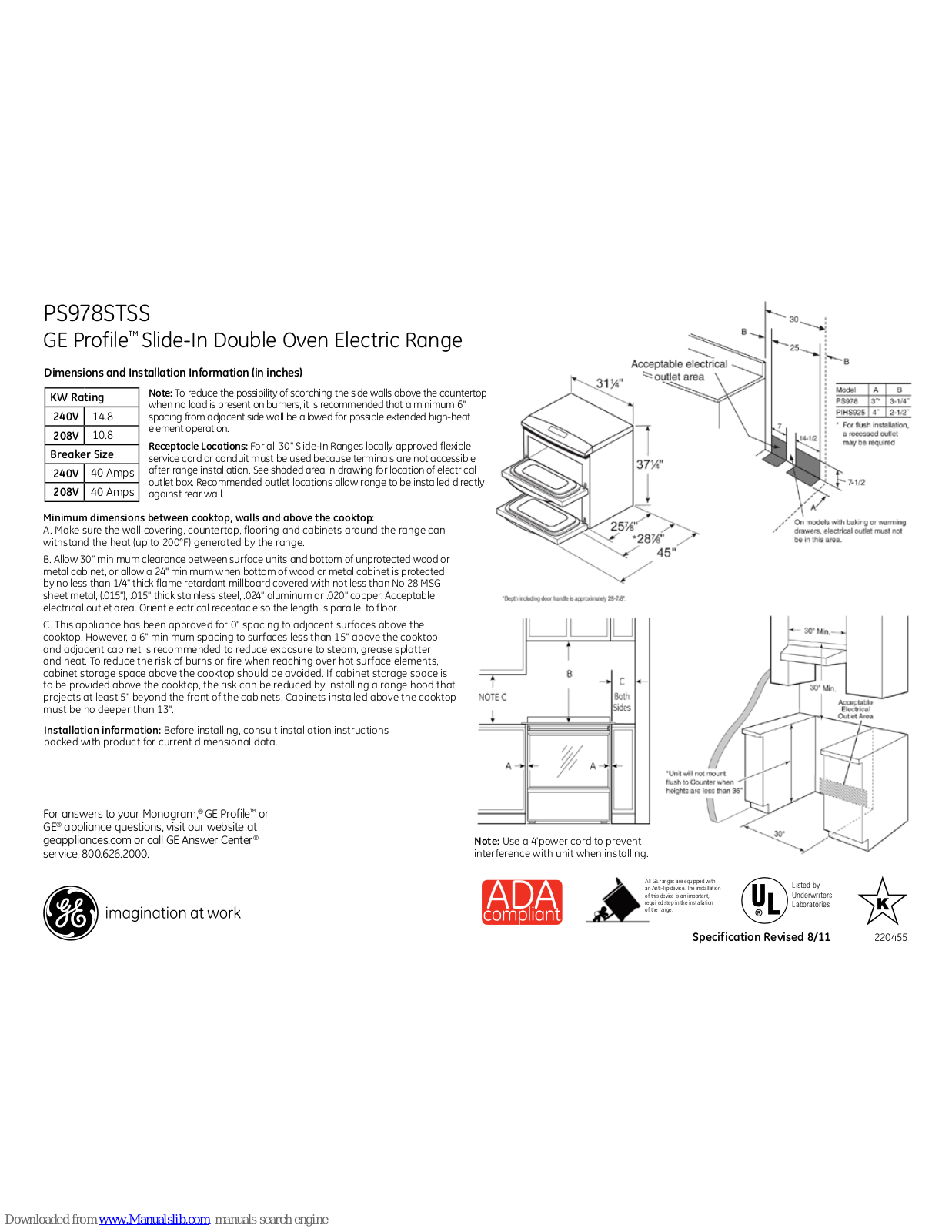 GE Profile PS978STSS Features